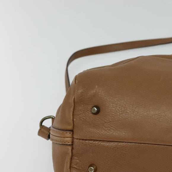Chloe Hand Bag Leather 2way Brown Gold Auth BA1004