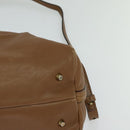 Chloe Hand Bag Leather 2way Brown Gold Auth BA1004-16