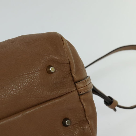Chloe Hand Bag Leather 2way Brown Gold Auth BA1004