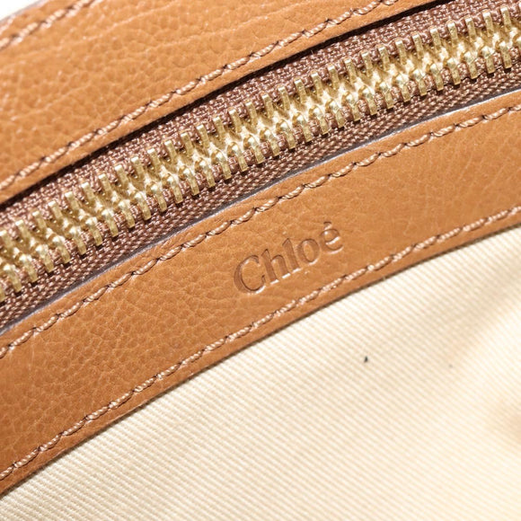 Chloe Hand Bag Leather 2way Brown Gold Auth BA1004