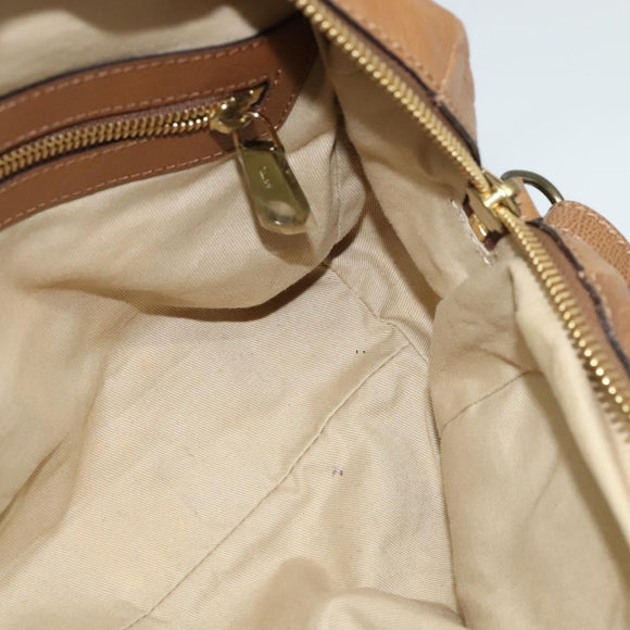 Chloe Hand Bag Leather 2way Brown Gold Auth BA1004