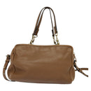 Chloe Hand Bag Leather 2way Brown Gold Auth BA1004-2
