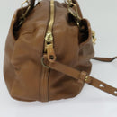 Chloe Hand Bag Leather 2way Brown Gold Auth BA1004-3