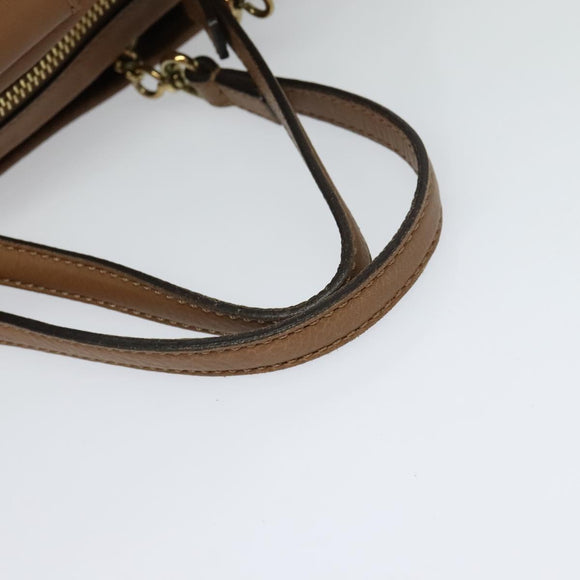 Chloe Hand Bag Leather 2way Brown Gold Auth BA1004
