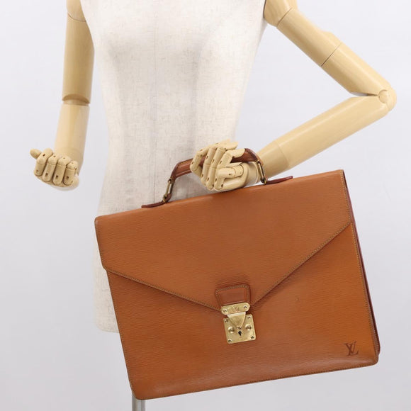 LOUIS VUITTON Epi Serviette Conseiller Briefcase Brown M54423 LV Auth BA10044