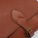 LOUIS VUITTON Epi Cartouchiere MM Shoulder Bag Brown M52243 LV Auth BA10052-18