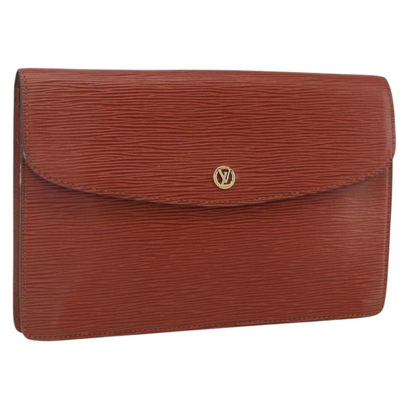 LOUIS VUITTON Epi Montaigne 27 Clutch Bag Brown LV Auth BA10055