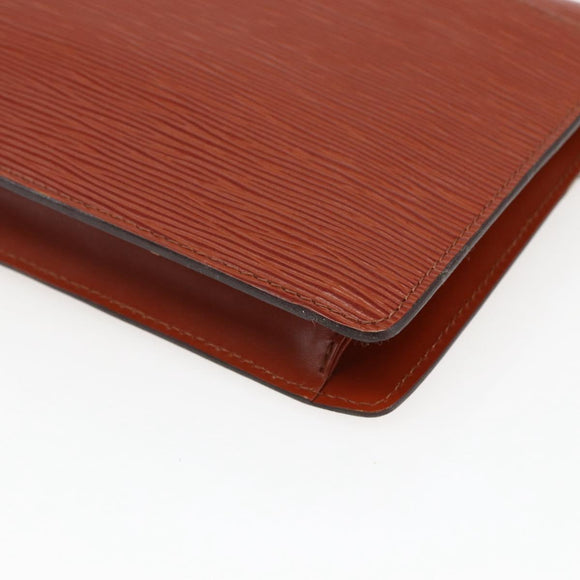 LOUIS VUITTON Epi Montaigne 27 Clutch Bag Brown LV Auth BA10055