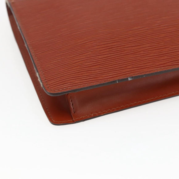 LOUIS VUITTON Epi Montaigne 27 Clutch Bag Brown LV Auth BA10055