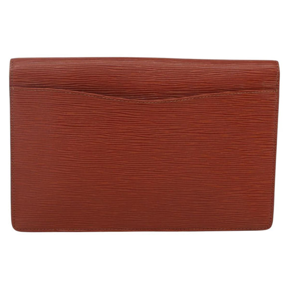 LOUIS VUITTON Epi Montaigne 27 Clutch Bag Brown LV Auth BA10055