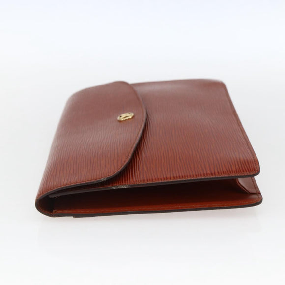 LOUIS VUITTON Epi Montaigne 27 Clutch Bag Brown LV Auth BA10055