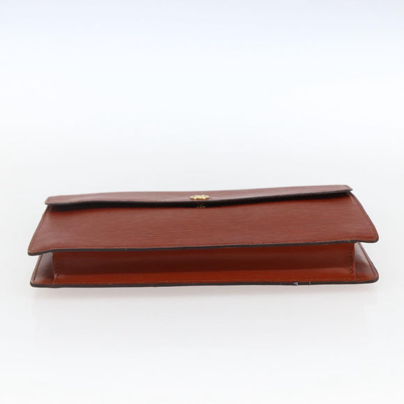 LOUIS VUITTON Epi Montaigne 27 Clutch Bag Brown LV Auth BA10055