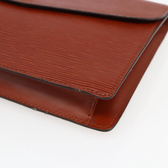 LOUIS VUITTON Epi Montaigne 27 Clutch Bag Brown LV Auth BA10055