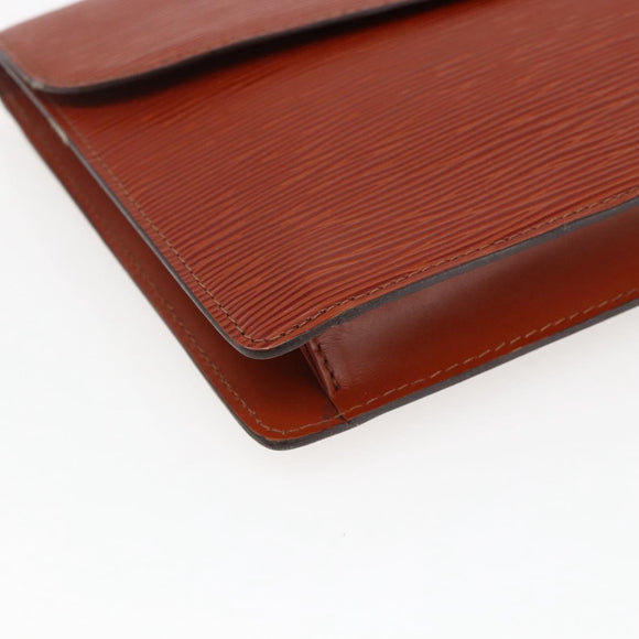 LOUIS VUITTON Epi Montaigne 27 Clutch Bag Brown LV Auth BA10055