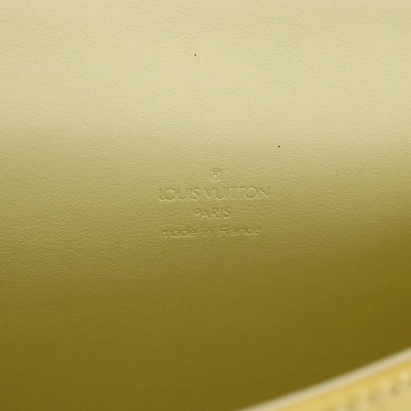 LOUIS VUITTON Monogram Vernis Spring Street Bag Lime Yellow M91068 Auth BA10056