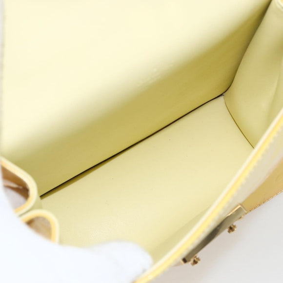 LOUIS VUITTON Monogram Vernis Spring Street Bag Lime Yellow M91068 Auth BA10056
