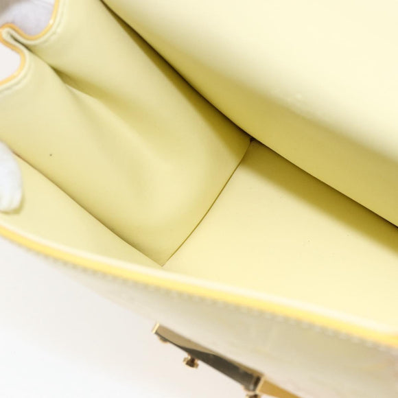 LOUIS VUITTON Monogram Vernis Spring Street Bag Lime Yellow M91068 Auth BA10056