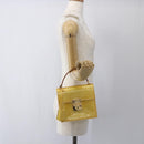 LOUIS VUITTON Monogram Vernis Spring Street Bag Lime Yellow M91068 Auth BA10056-20