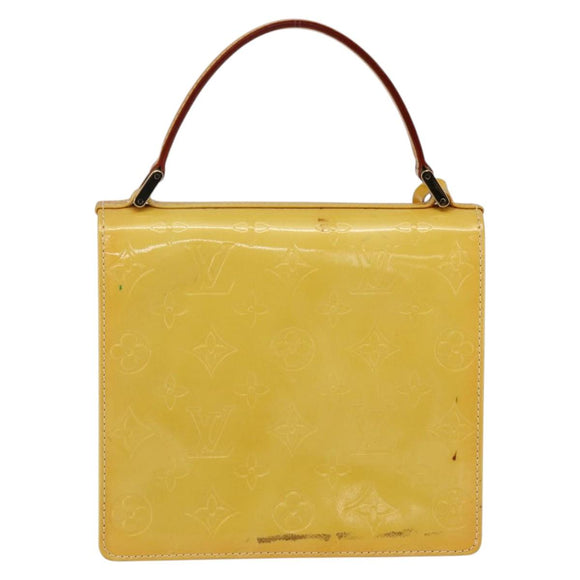 LOUIS VUITTON Monogram Vernis Spring Street Bag Lime Yellow M91068 Auth BA10056