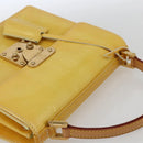 LOUIS VUITTON Monogram Vernis Spring Street Bag Lime Yellow M91068 Auth BA10056-6