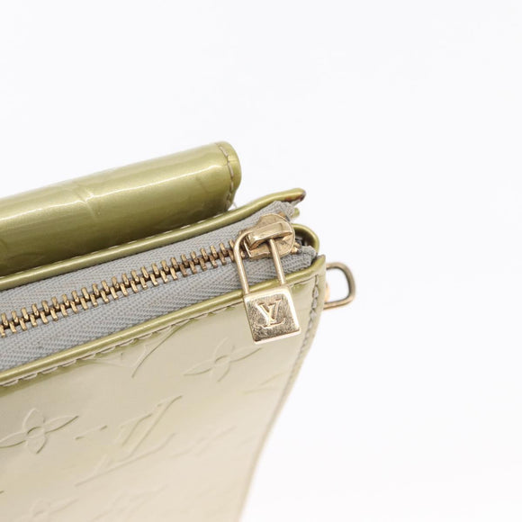 LOUIS VUITTON Monogram Vernis Motto Accessory Pouch Gris M91030 LV Auth BA10058