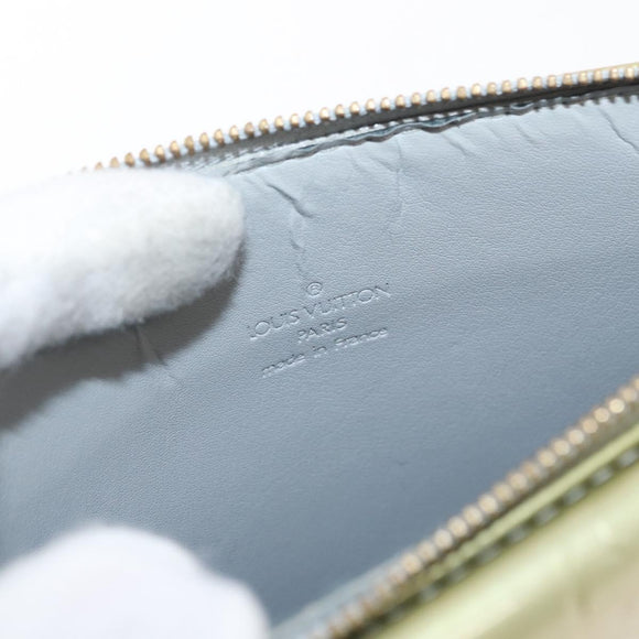 LOUIS VUITTON Monogram Vernis Motto Accessory Pouch Gris M91030 LV Auth BA10058