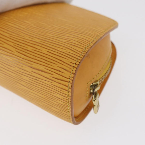 LOUIS VUITTON Epi Dauphine PM Pouch Yellow M48449 LV Auth BA10059