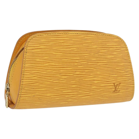 LOUIS VUITTON Epi Dauphine PM Pouch Yellow M48449 LV Auth BA10059