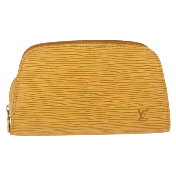 LOUIS VUITTON Epi Dauphine PM Pouch Yellow M48449 LV Auth BA10059