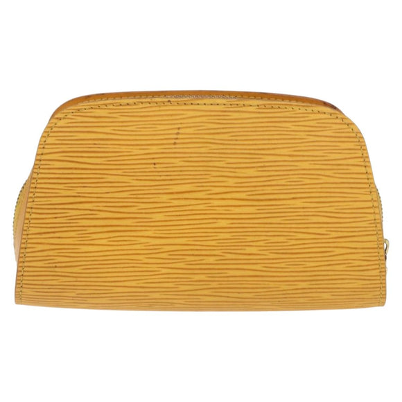 LOUIS VUITTON Epi Dauphine PM Pouch Yellow M48449 LV Auth BA10059