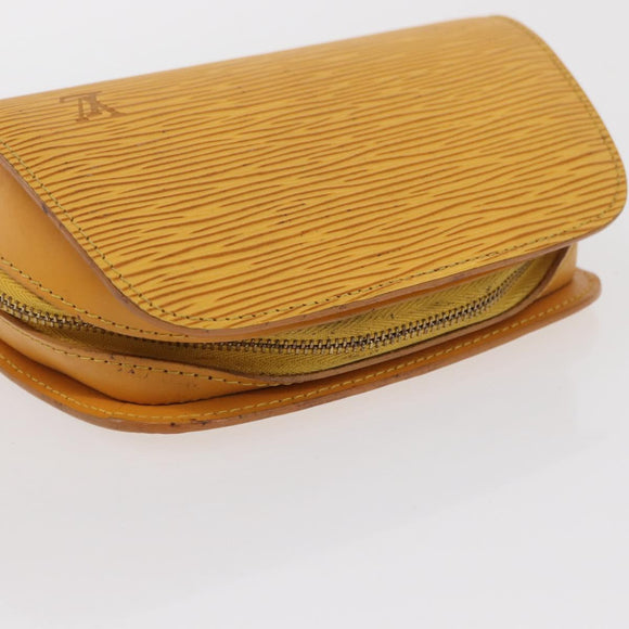 LOUIS VUITTON Epi Dauphine PM Pouch Yellow M48449 LV Auth BA10059
