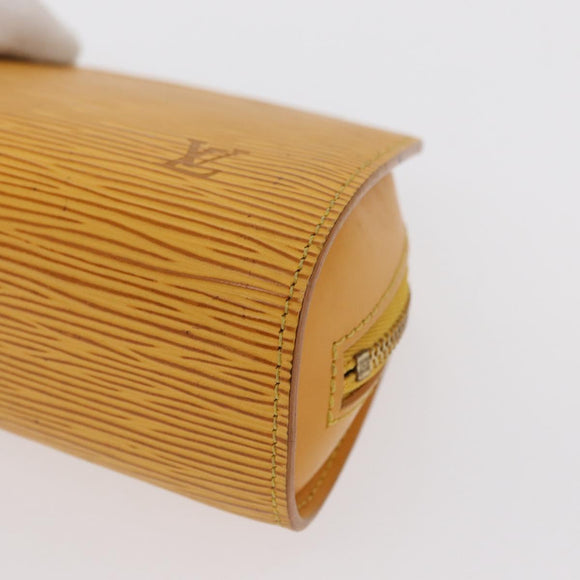 LOUIS VUITTON Epi Dauphine PM Pouch Yellow M48449 LV Auth BA10059