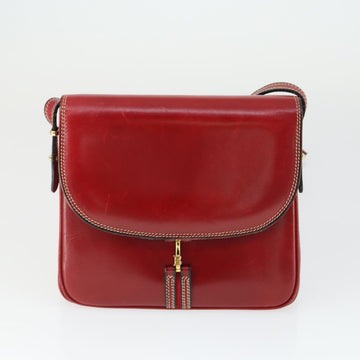 VALENTINO Barry Shoulder Bag Leather 2 Set Red Gold Auth BA10064 - 0