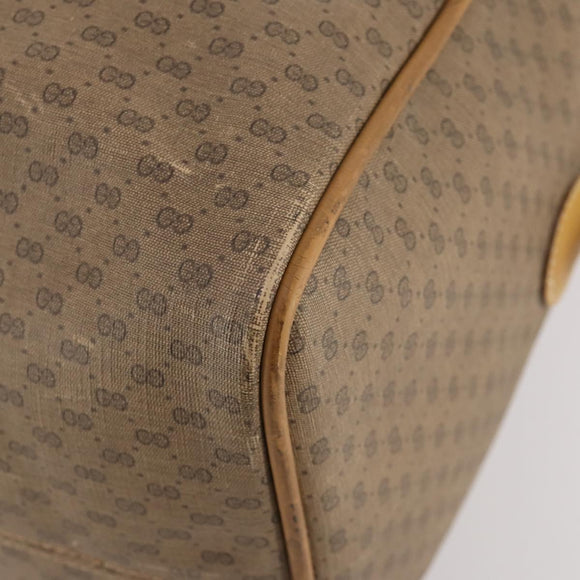 GUCCI Micro GG Supreme Boston Bag PVC Beige Gold Auth BA10065