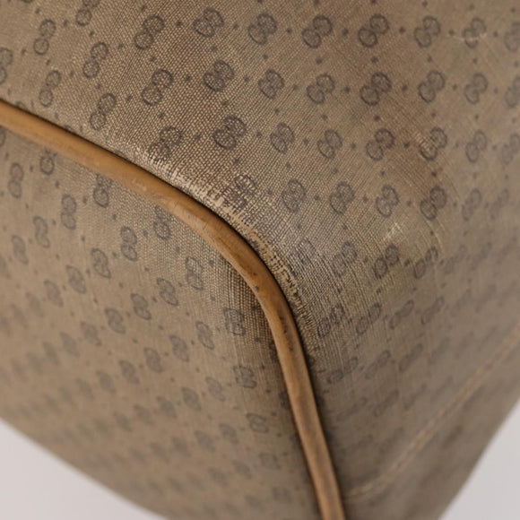 GUCCI Micro GG Supreme Boston Bag PVC Beige Gold Auth BA10065