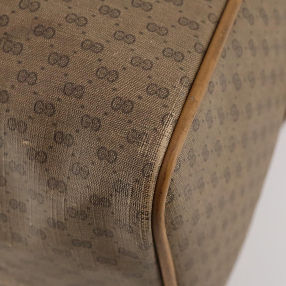GUCCI Micro GG Supreme Boston Bag PVC Beige Gold Auth BA10065