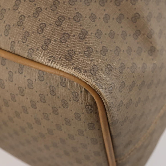 GUCCI Micro GG Supreme Boston Bag PVC Beige Gold Auth BA10065