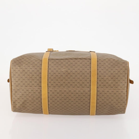 GUCCI Micro GG Supreme Boston Bag PVC Beige Gold Auth BA10065