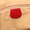 GUCCI Bamboo Shoulder Bag Suede 2way Red Gold 001 1577 2615 Auth BA10066-19