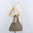 Salvatore Ferragamo Tote Bag Canvas Beige Gold Auth BA10067-21
