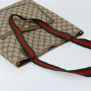 GUCCI GG Supreme Web Sherry Line Tote Bag PVC Beige Gold 39 02 003 Auth BA10068-6
