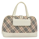 BURBERRY Nova Check Hand Bag Canvas Beige Auth BA1007-1