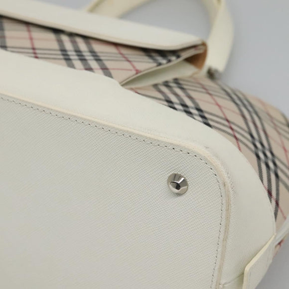 BURBERRY Nova Check Hand Bag Canvas Beige Auth BA1007
