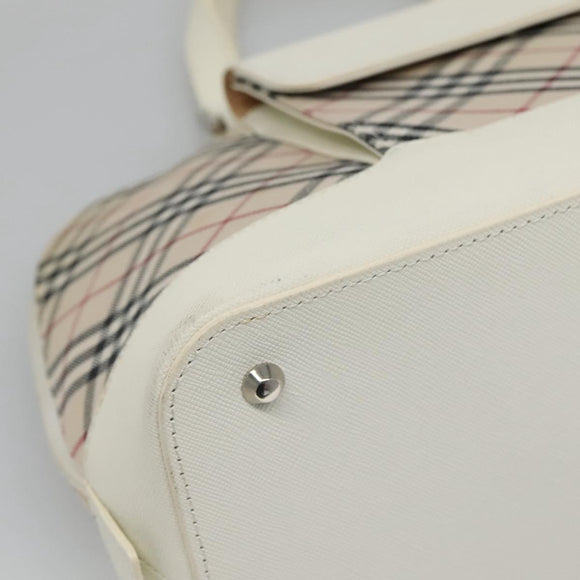 BURBERRY Nova Check Hand Bag Canvas Beige Auth BA1007