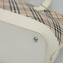 BURBERRY Nova Check Hand Bag Canvas Beige Auth BA1007-15