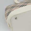 BURBERRY Nova Check Hand Bag Canvas Beige Auth BA1007-13