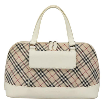 BURBERRY Nova Check Hand Bag Canvas Beige Auth BA1007 - 0