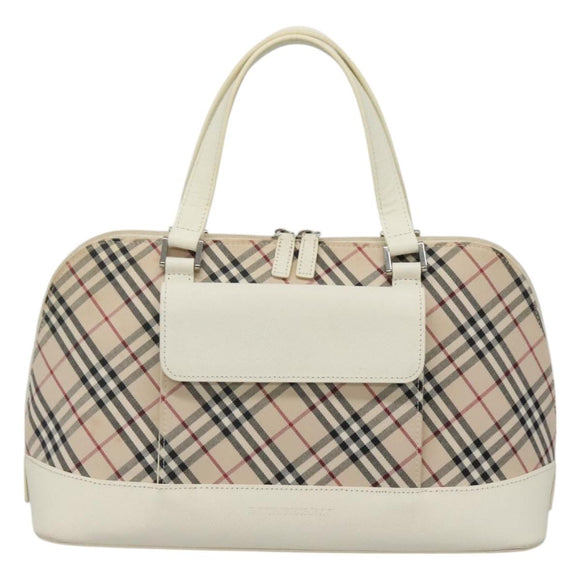BURBERRY Nova Check Hand Bag Canvas Beige Auth BA1007