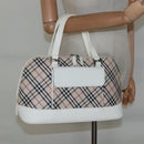 BURBERRY Nova Check Hand Bag Canvas Beige Auth BA1007-22