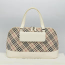 BURBERRY Nova Check Hand Bag Canvas Beige Auth BA1007-22
